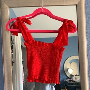 Cute red top with tie straps